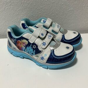 Frozen Shoes Anna Elsa Blue White Non-Tie Athletic New 12